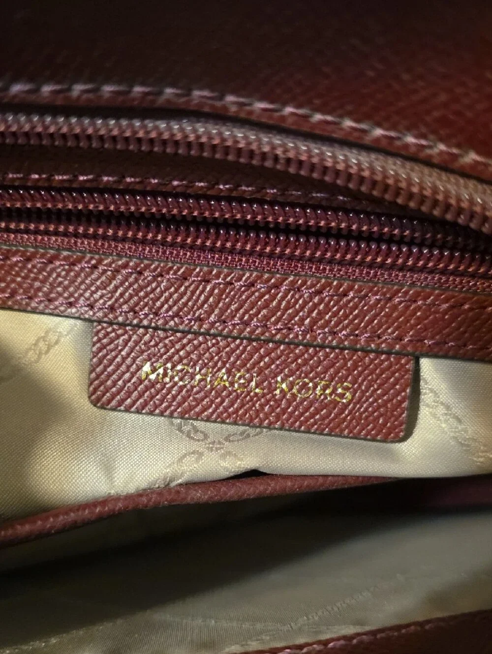 Michael Kors Brown and Burgundy Signature Tote